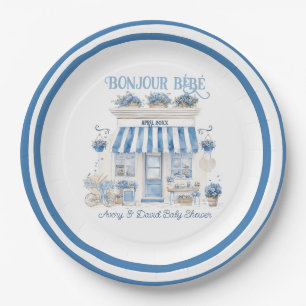Bebe Cafe Bonjour Bebe Parisian theme Baby Shower Paper Plate