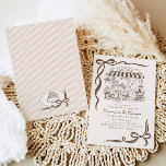 Bebe Cafe Parisian Theme Bow Coffee Baby Shower Invitation<br><div class="desc">Bebe Cafe Parisian Theme Bow Coffee Baby Shower Invitation
Matching items are available.</div>