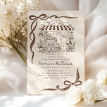 Bebe Cafe Parisian Theme Bow Coffee Baby Shower Invitation<br><div class="desc">Bebe Cafe Parisian Theme Bow Coffee Baby Shower Invitation
Matching items are available.</div>