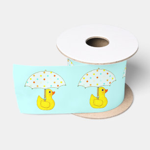Bébé Canard en Caoutchouc Ombrelle Ruban de Satin