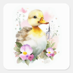 Bébé canard, Sticker Carré canard