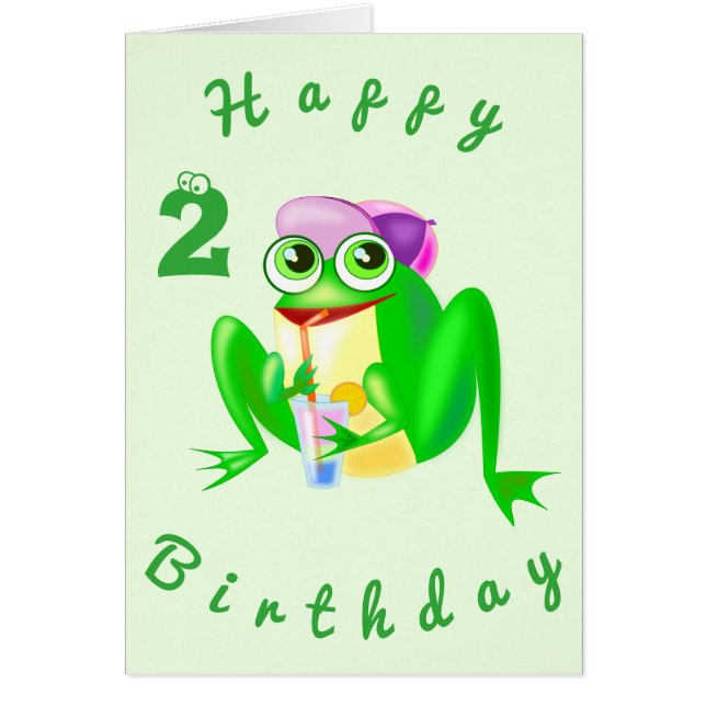 Bébé Carte d'anniversaire Grenouille de fête - Per (Devant)
