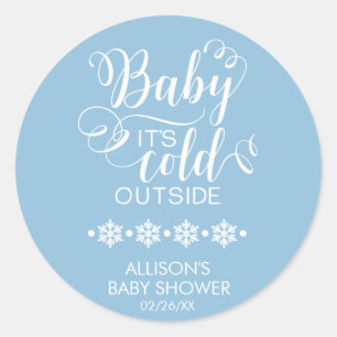 Bébé C'est froid dehors Boys Sticker Baby shower