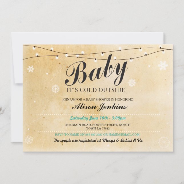 Bébé c'est invitation extérieur froid de baby (Devant)