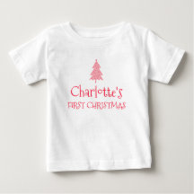 Bébé Charlotte pour son premier Noël T-shirt avec 
