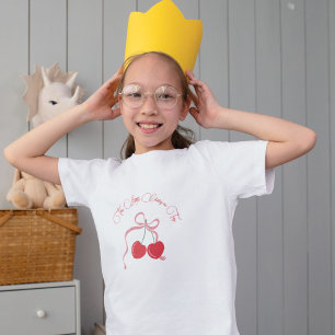 Bébé Cherry sur le dessus Pink Bow T-shirt pour enfant 