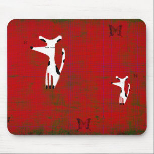 bébé chien amour papillon rouge tapis de souris en