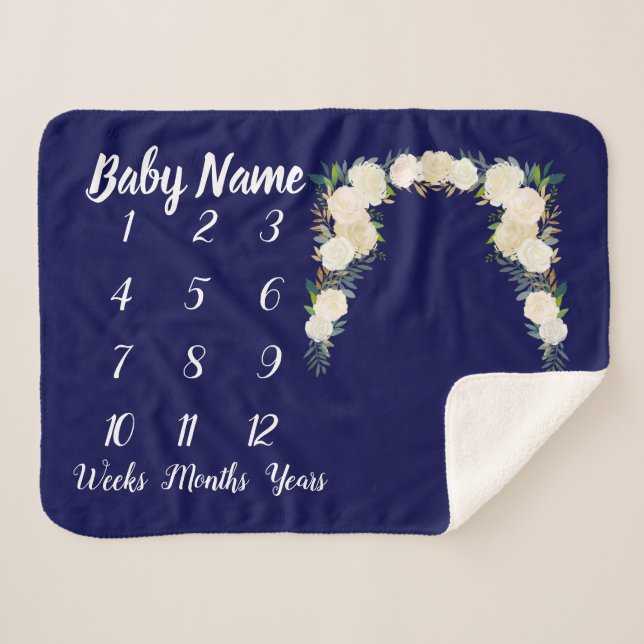 Bébé Couverture de jalon personnalisée cadeau neut (Devant (Horizontal))