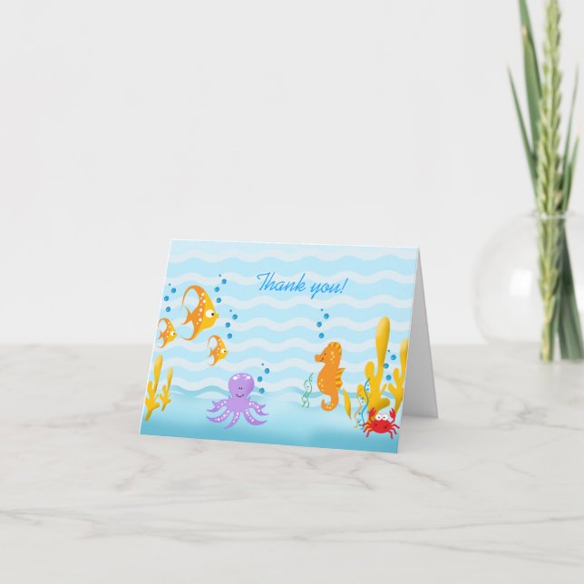 BÉBÉ CRITÈRES DE LA MER Merci Carte de note (Devant)