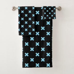 Bébé croix bleu coutures sur noir