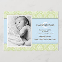 Bébé Damask Faire-part de naissance