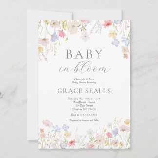 bébé dans Bloom Baby shower Invitation