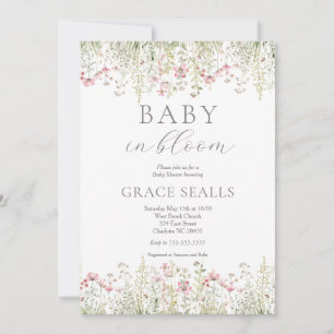 bébé dans Bloom Baby shower Invitation
