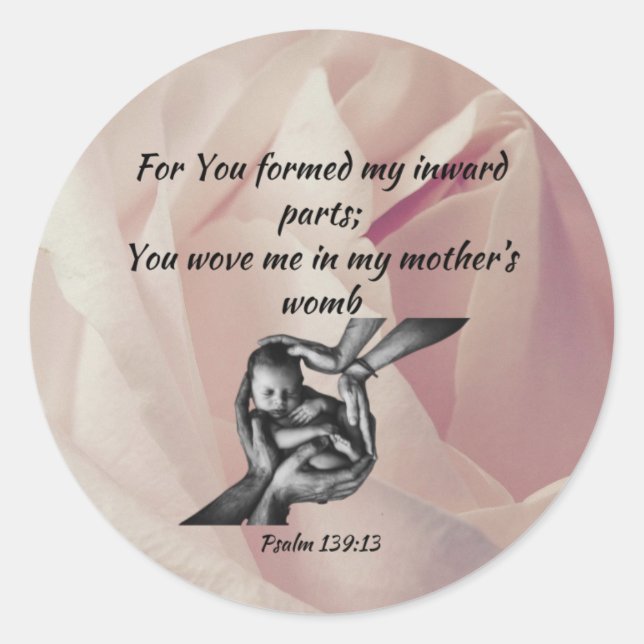 Bébé dans les mains Sticker rond classique (Devant)