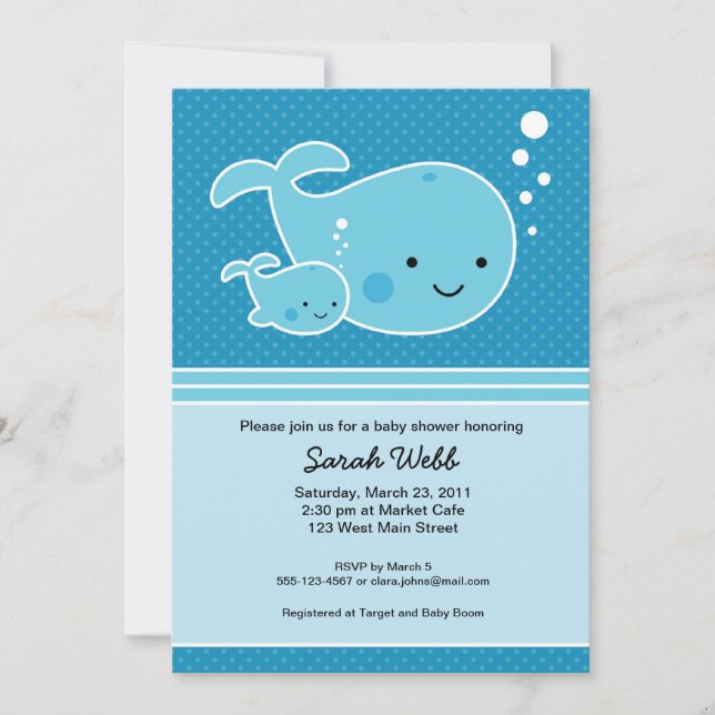 Bébé de baleine et invitation de maman (Devant)
