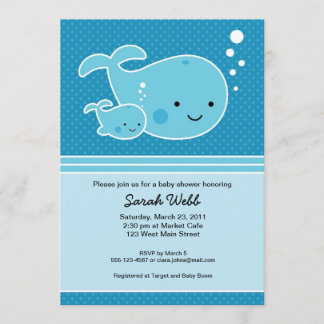 Bébé de baleine et invitation de maman