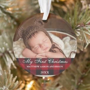 Bébé de Buffalo rouge pansé Mon premier Noël