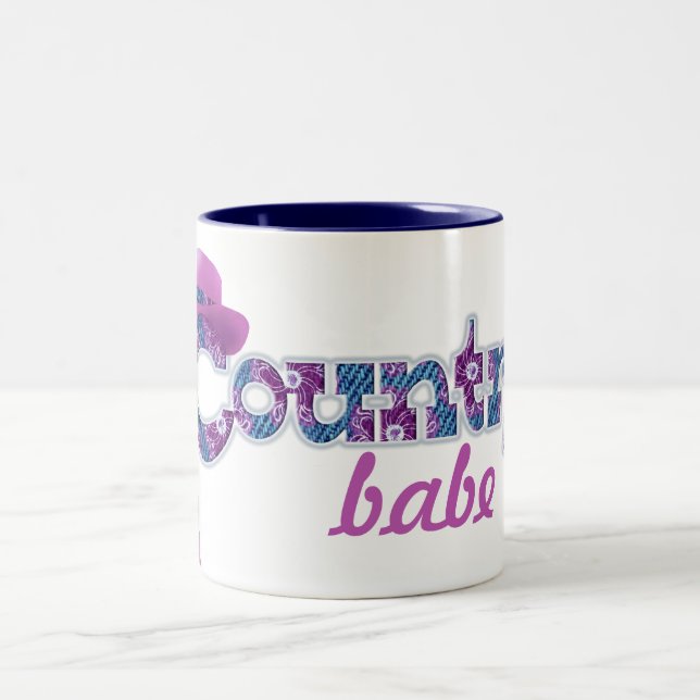 Bébé de campagne denim bleu rose mug (Centre)