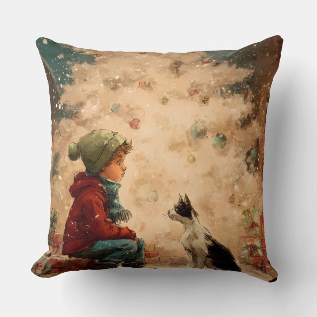Bébé de Noël et Coussin de Chat – Doux, Confortabl (Recto)
