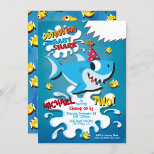 Bébé de requin Invitation à la fête d'anniversaire