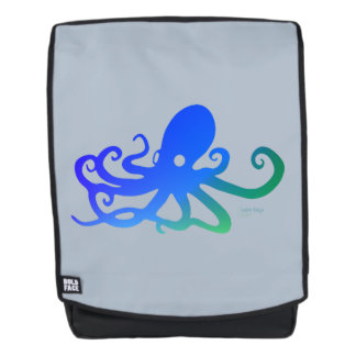Bébé d'eau - Sac à dos de pieuvre bleu