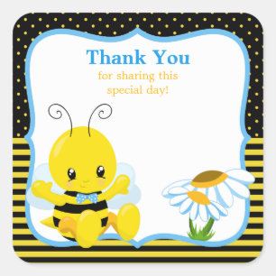 Bébé doux Bee Boy Sticker Merci