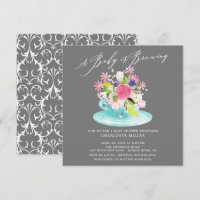 Bébé doux brasser Floral Baby Tea Invitation