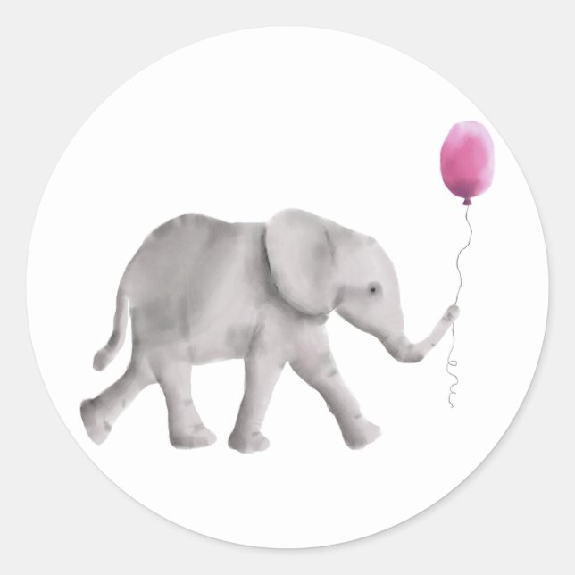 Bébé doux Étiquette éléphant, étiquette cadeau ros (Devant)