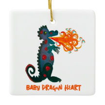 Bébé Dragon Coeur Ornement