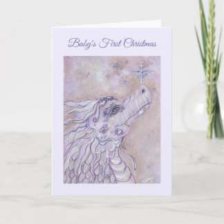 Bébé dragon première carte de Noël par Renee Lavoi