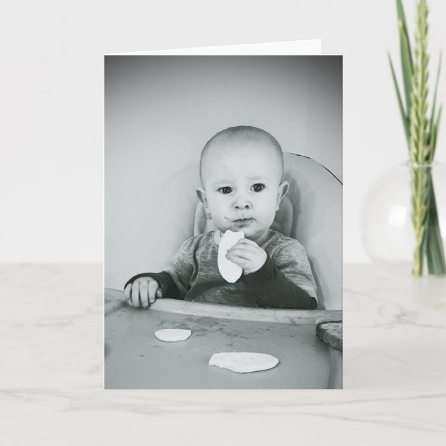 Bébé drôle de gâteau de carte de voeux de joyeux (Devant)