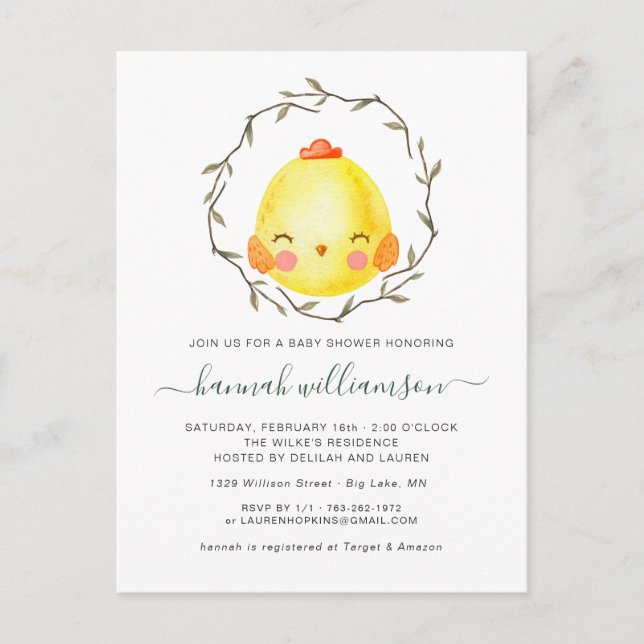 Bébé du printemps | Invitation Baby shower de Pâqu (Devant)