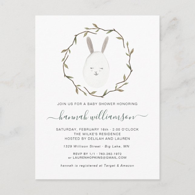 Bébé du printemps | Invitation Baby shower de Pâqu (Devant)
