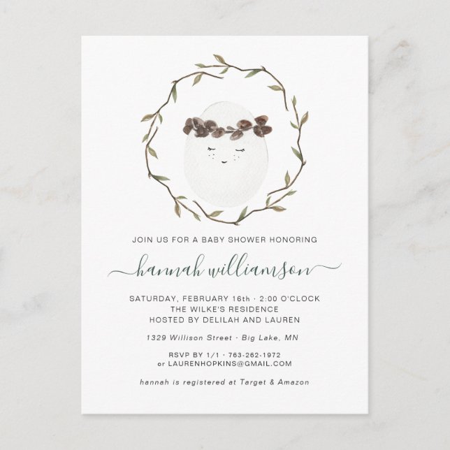 Bébé du printemps | Invitation Baby shower de Pâqu (Devant)