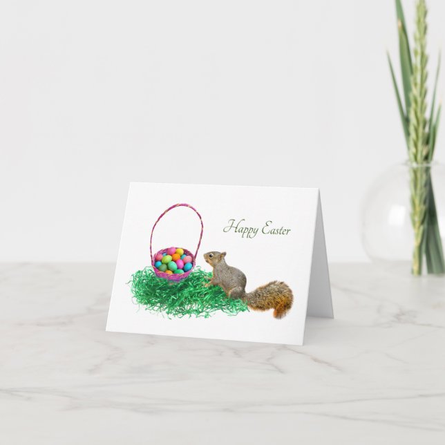 Bébé écureuil avec carte Pâques (Devant)