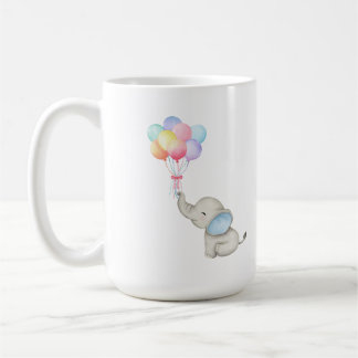 Bébé Eléphant Amour Ballons. Mug