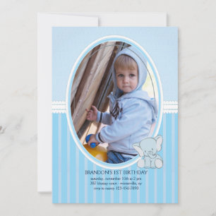 Bébé Eléphant Photo Invitation