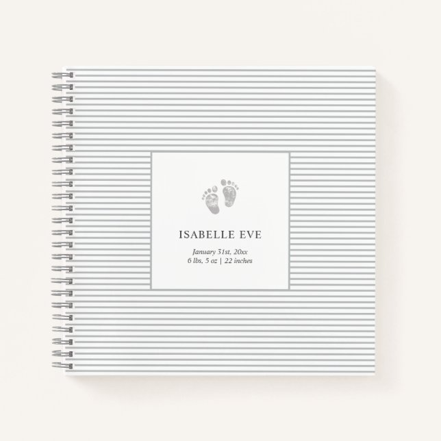 Bébé Empreinte Gris Gris Gris | Livre bébé simple (Devant)