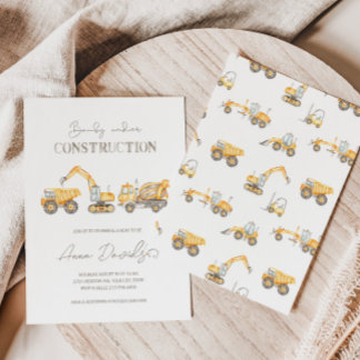 Bébé en construction Baby shower Invitation