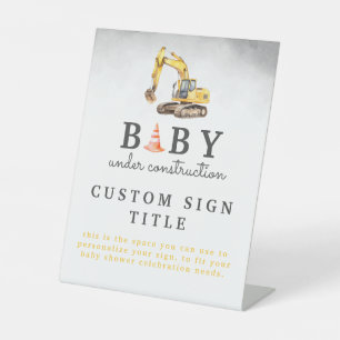 Bébé en construction Garçon Baby shower Panneau de