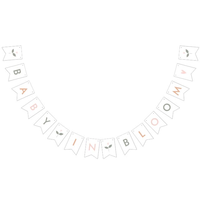 Bébé en fleur Baby shower Bannière de Bunting (Tout)