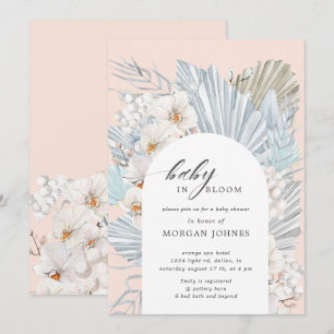 bébé en fleur baby shower fleuri bohème invitation