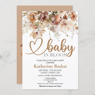 Bébé en fleur Baby shower floral Invitation