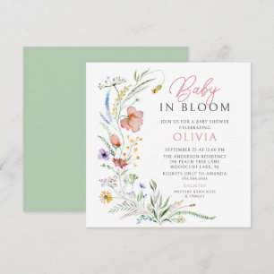 Bébé en fleur Baby shower Invitation