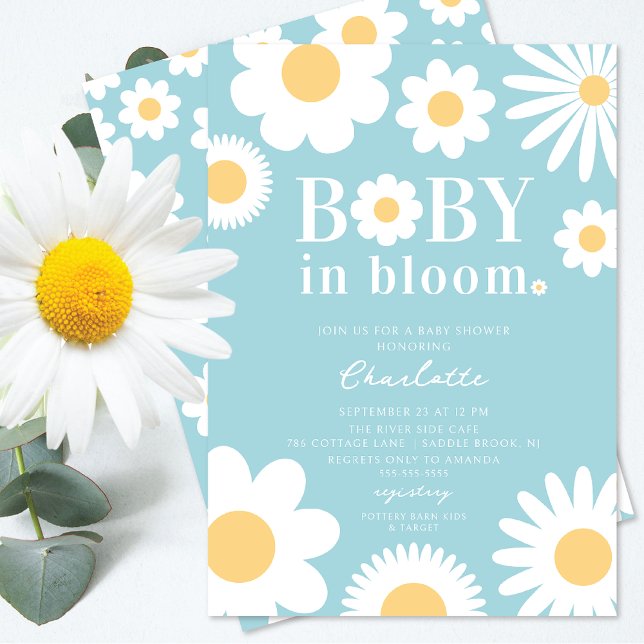 Bébé en fleur Baby shower Invitation (Créateur téléchargé)