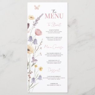 Bébé en Fleur Baby Shower Menu Fleurs Sauvages