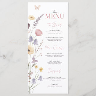 Bébé en Fleur Baby Shower Menu Fleurs Sauvages