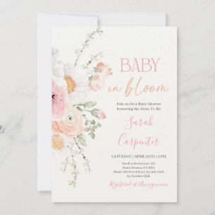 Bébé en Fleur Baby shower Printemps Invitation fil