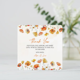 Bébé En Fleur Carte de remerciements Floral Douche