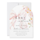 Bébé En Fleur Pink Bow Baby shower Invitation